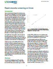 Rapid viscosity screening on Uncle