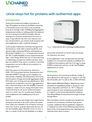 Uncle stays hot for proteins with isothermal apps