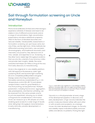 Sail through formulation screening on Uncle and Honeybun